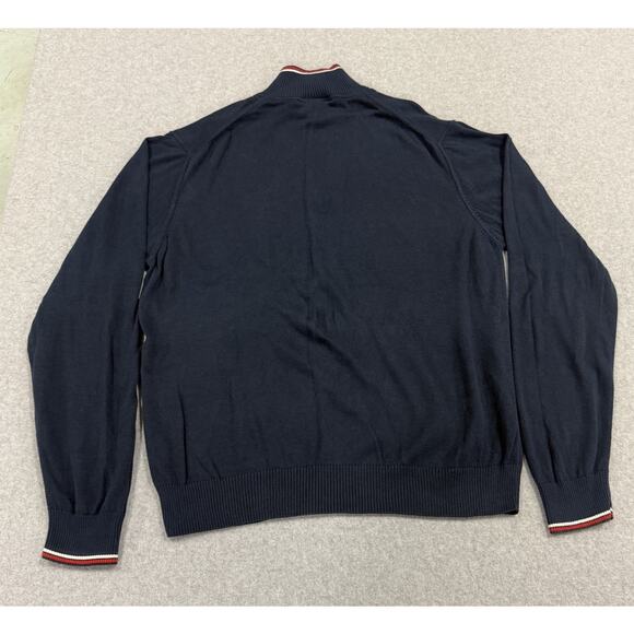 Psycho Bunny Pima Cotton 1/4 Quarter Zip Sweater XL Navy Coastal Dad Nautical - Picture 4 of 11